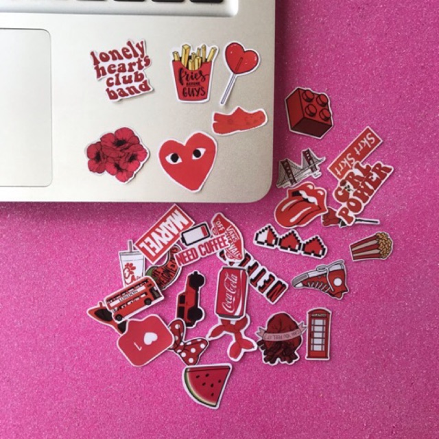 

(30pcs) Sticker Tumblr “ RED EDITION “