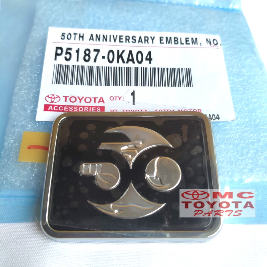 Emblem Logo 50 Tahun Anniversary Toyota Indonesia P5187-0KA04