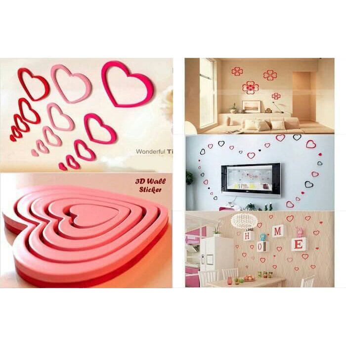 3D Wall Stiker Art Bahan Kayu 1 set = 5 pcs