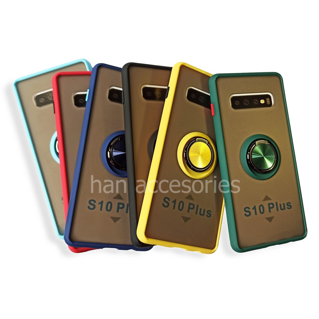 Samsung Galaxy S10+ New Case Dove Ring Stand Anodize Colour - Case Matte Colour