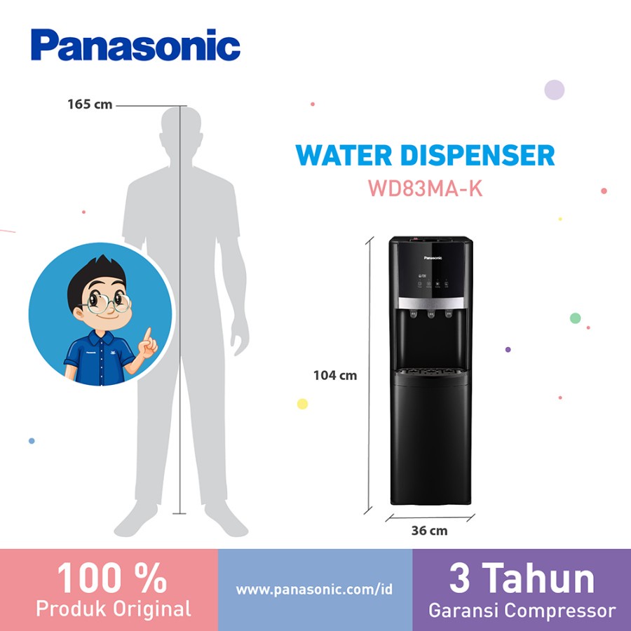 Panasonic NYWDB83MAK Water Dispenser Bottom loading Dispenser Air Galon