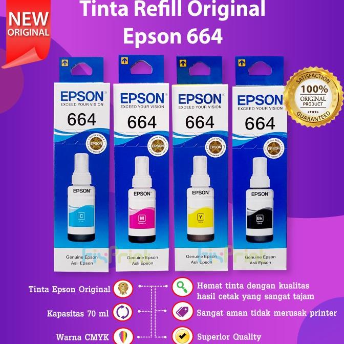 Tinta Epson 664 T6441 T6642 T6643 T6444 Ink Cartridge C13T664199