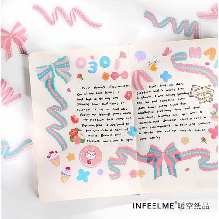 INFEELME Colorful Ribbon Sticker - Stiker Pita Warna Warni (40pcs)