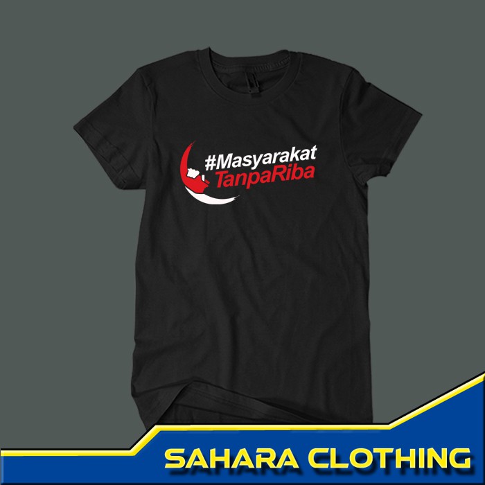 Kaos Masyarakat Tanpa Riba MTR Pria Wanita Dewasa Dengan Cotton Combed 30s Premium