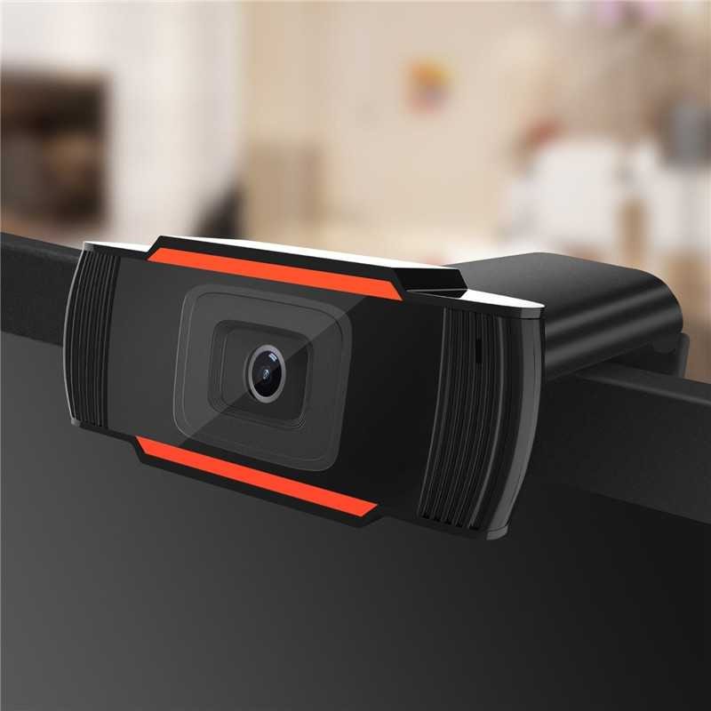 USB WEBCAM WEB PC CAMERA WITH MIC ZOOM MEETING GOOGLE MEET HD 1080P ORANGE