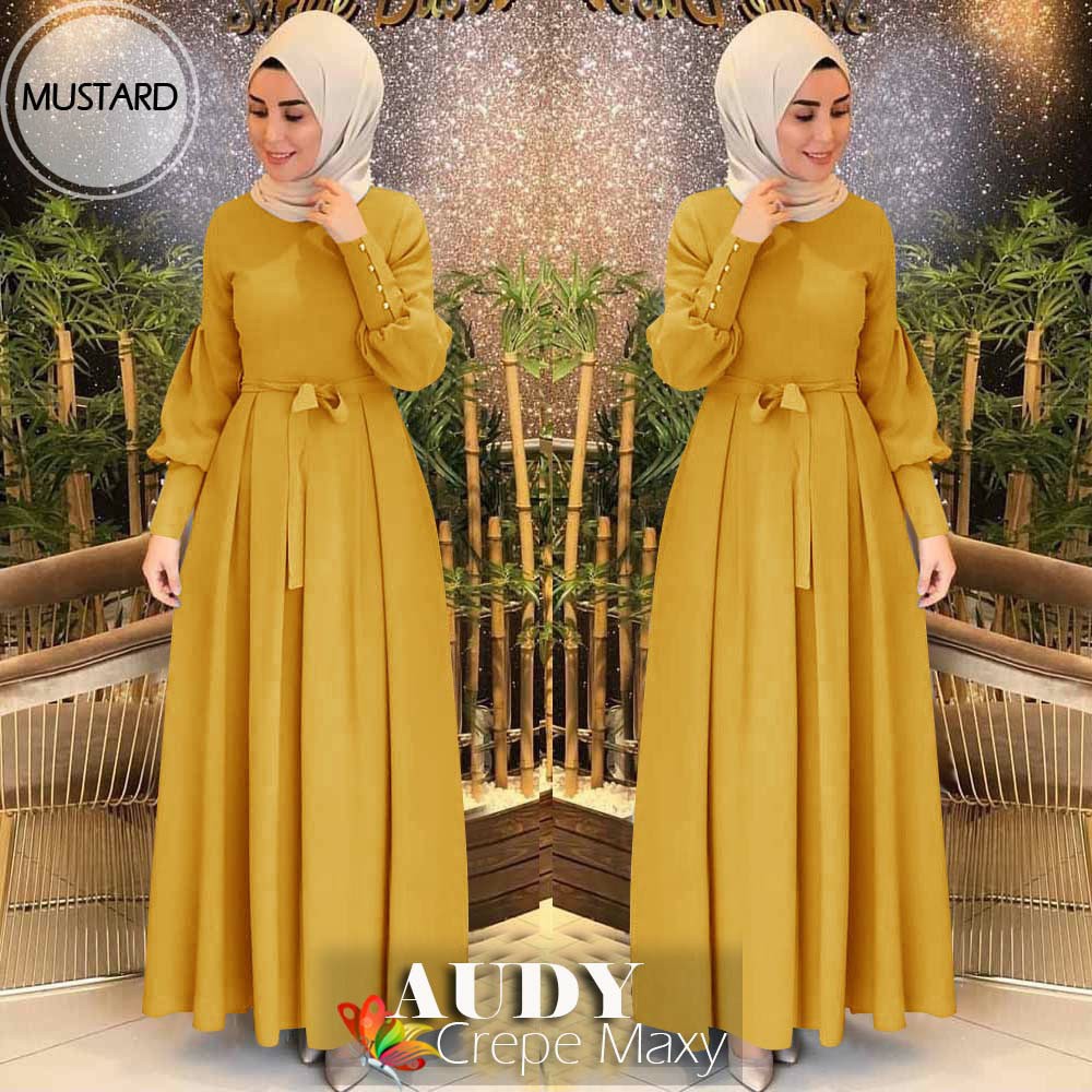 Gamis Muslim Kekinian Lengan Balon Audy Maxi