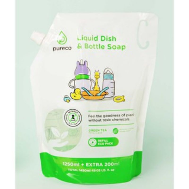 Pureco Liquid Dish &amp; Bottle Soap 1450ml - Pureco Sabun Cuci Botol Bayi