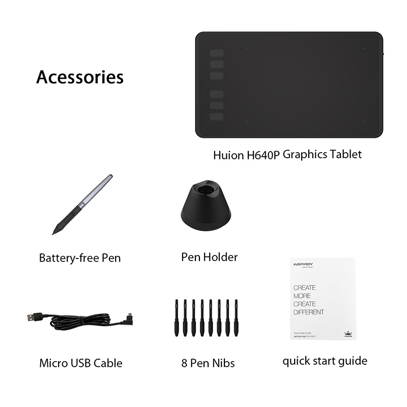 HUION H430P H640P Digital tablets USB Signature Drawing Tablet OSU Tablet With Free Battery Pen-7