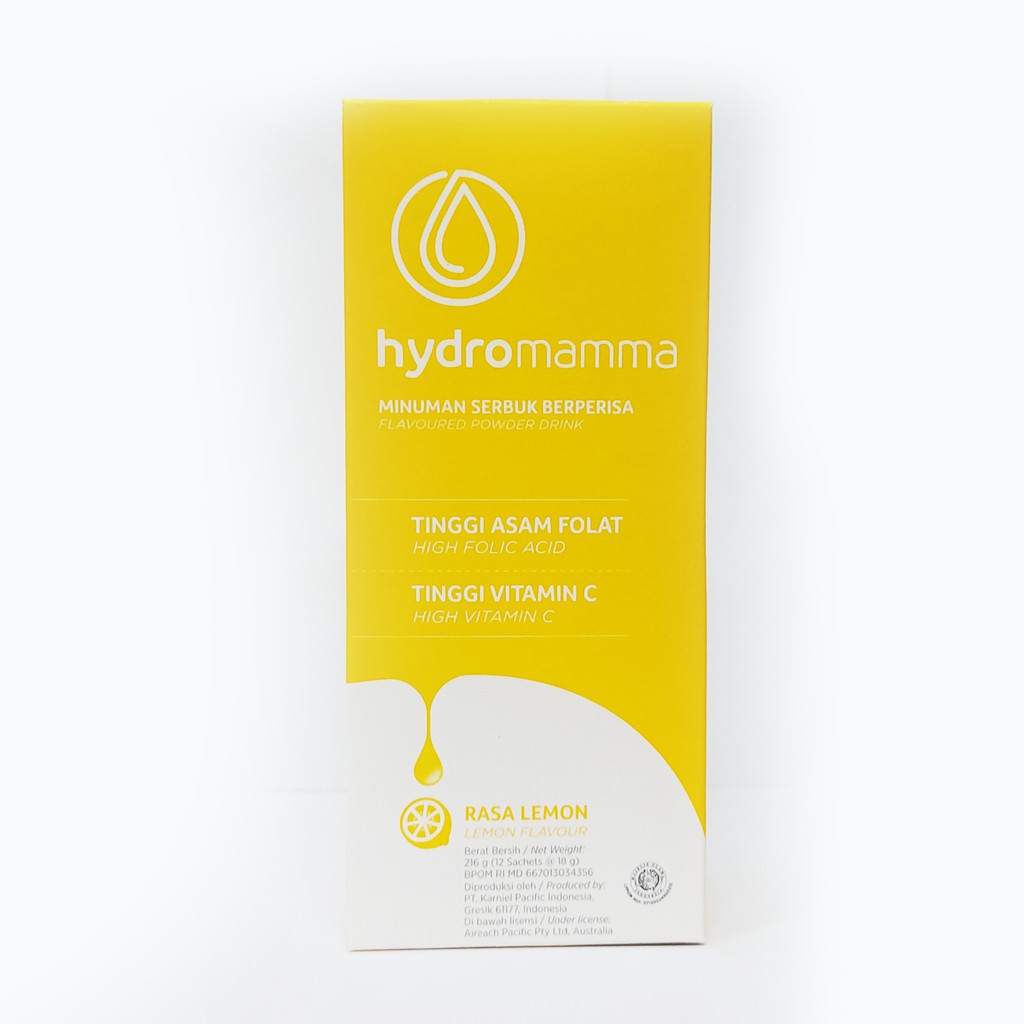 1 BOX Hydromamma LEMON Folic Acid Vitamin C Hydromama Hydro Mamma Mama Hamil Promil Menyusui ASI