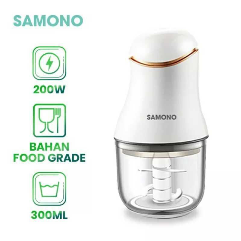 Samono 200W Food Chopper Mini Kaca Blender Multifungsi Food Processor Blender Kapsul Daging dan Sayur 2 Speed