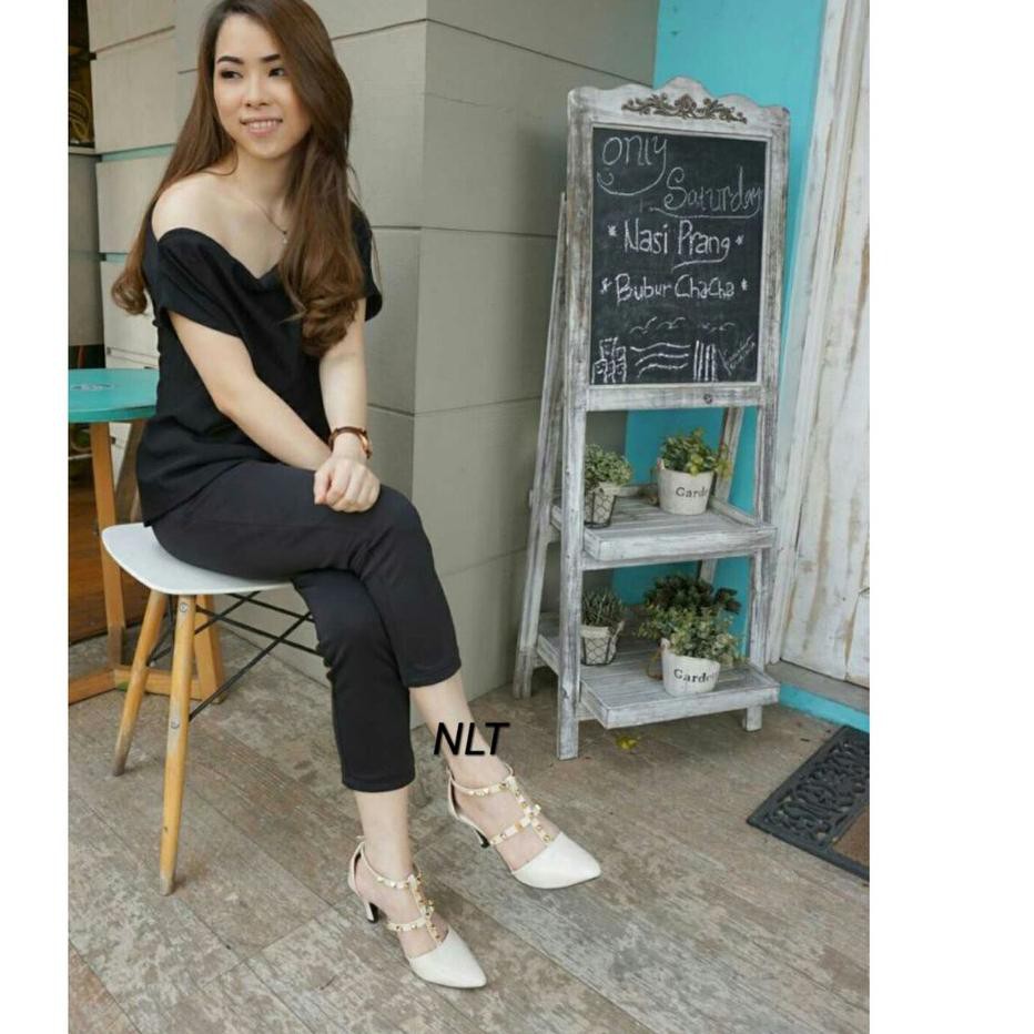 ⅎ NunuLisaTan - 3 warna High Heels Wanita Terbaru cantik Sepatu Hak 5cm Klip Klip V01 ○