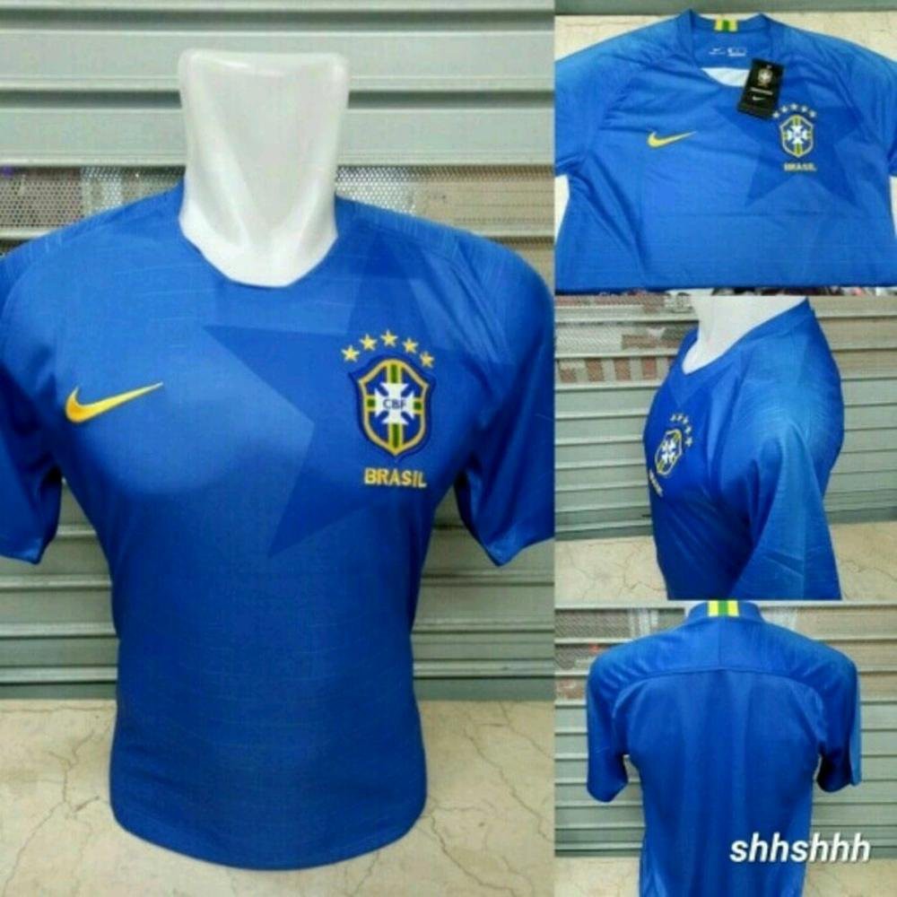 Jersey BAJU BOLA BRAZIL AWAY PIALA DUNIA 2018 GRADE ORI Berkualitas