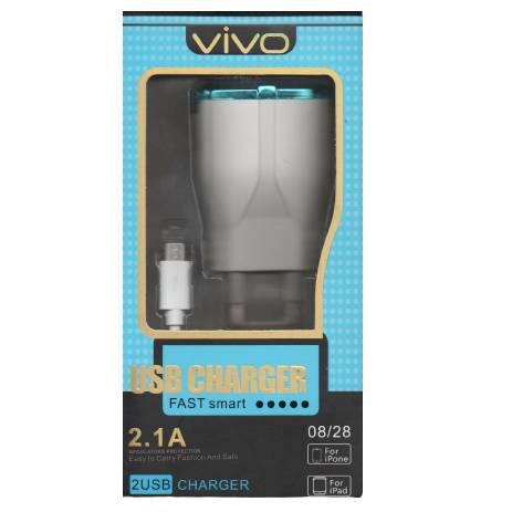 TC Charger VIVO T75 Casan 2USB 2A / 2.1A MICRO FAST CHARGING 2 USB Grosir