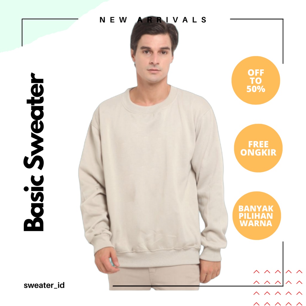 SWEATER_ID Basic Sweater Crewneck Beige Polos Unisex