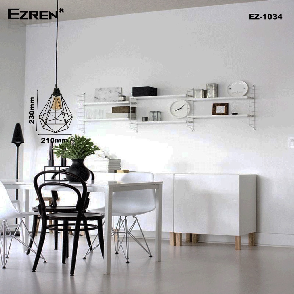 Ezren EZ-1034 Lampu Gantungan Besi Minimalis Ruangan Tamu &amp; Dapur