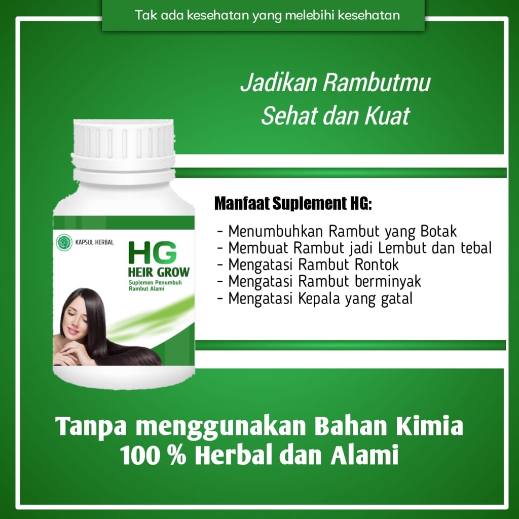 (COD) Suplemen HG, OBAT PENUMBUH RAMBUT SUPER CEPAT DAN AMPUH Penumbuh rambut botak secara cepat, Pe