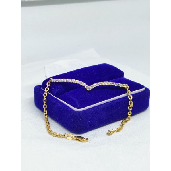 GELANG MODEL KOYE LISTRING V ( FUZI) /GELANG PERAK ASLI SILVER 925 LAPIS EMAS/ GELANG FASHION WANITA TERBARU