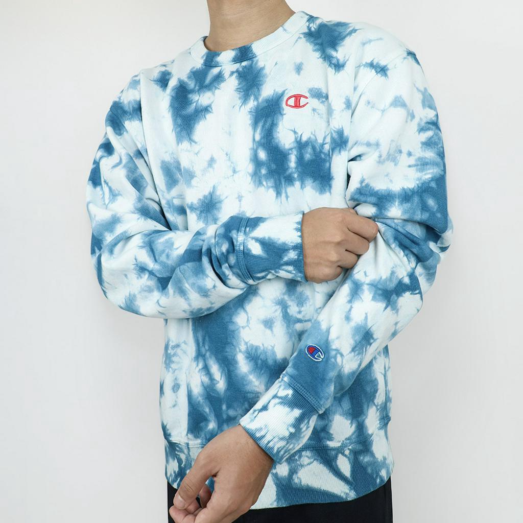 Sweatshirt Tie Dye Pria by Champion Blue