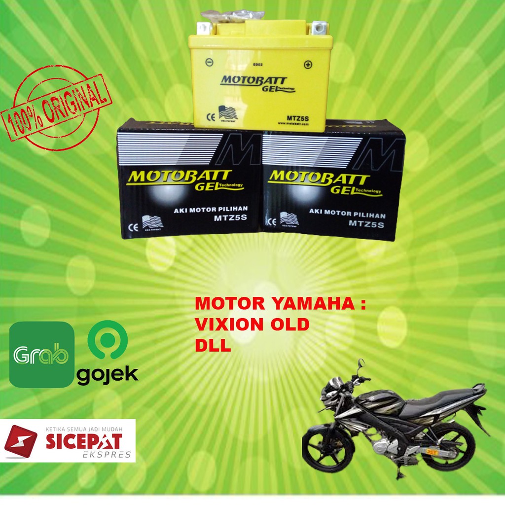 AKI MOTOR YAMAHA VIXION OLD MTZ5S ACCU KERING GEL MOTOBATT