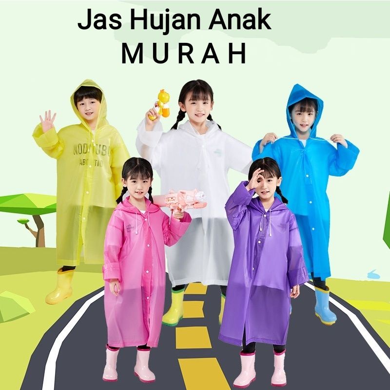 Jas Hujan Anak Ponco Eva Murah Hoodie