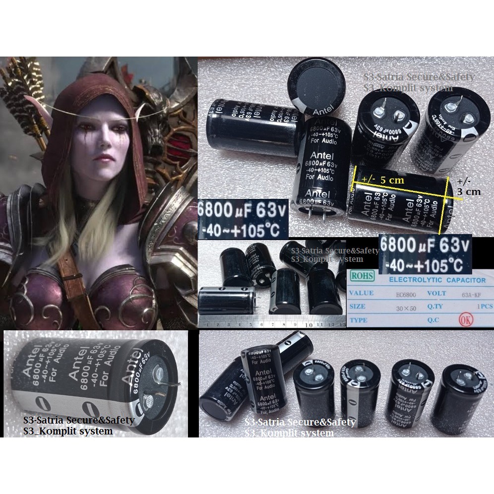 Elco 6800UF 63V Elko 6800 UF 63 V paku kaki 63volt 6800UF63V Electrolytic Capacitor 6800UF/63V 63vol