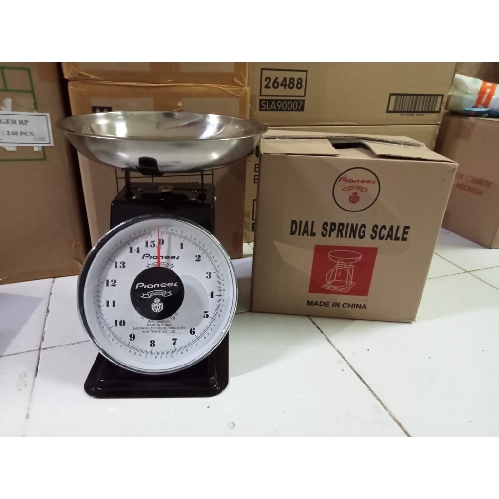 Timbangan Pioneel 5kg/10kg/15kg/20kg Besi Stainless Jarum Analog Manual Duduk Sembako Telor Kue Tepung Buah Sayur Daging Ikan Barang Laundry Kargo