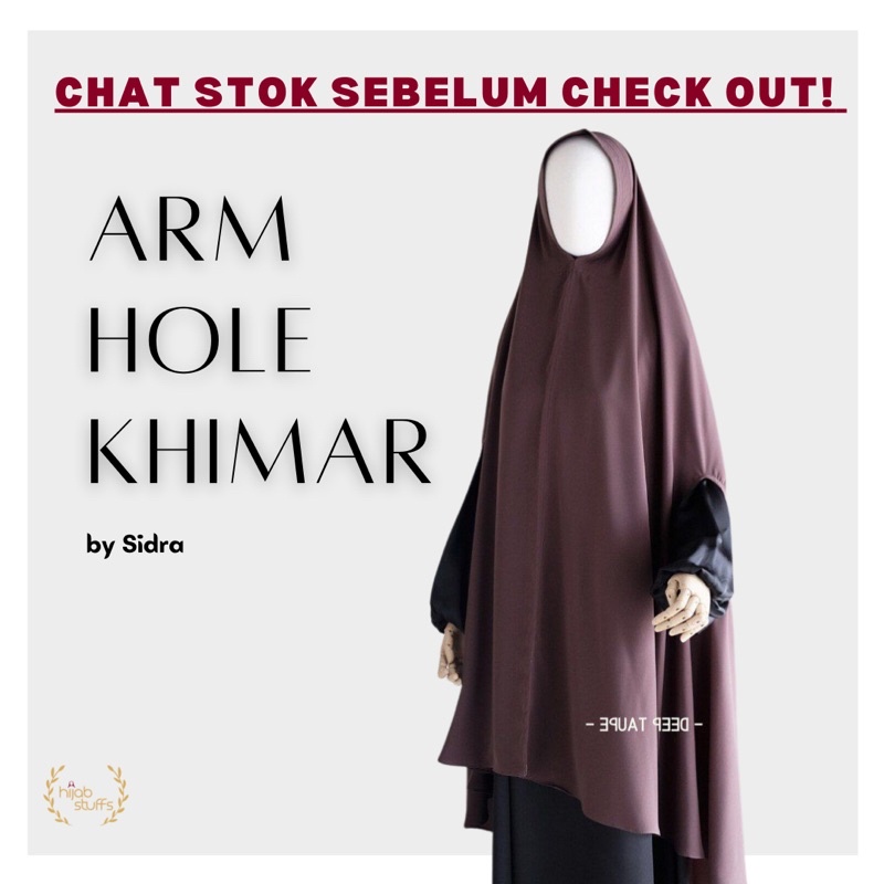 ARM HOLE KHIMAR | SIDRA | HIJAB SYARI POLOS LUBANG BOLONG TANGAN