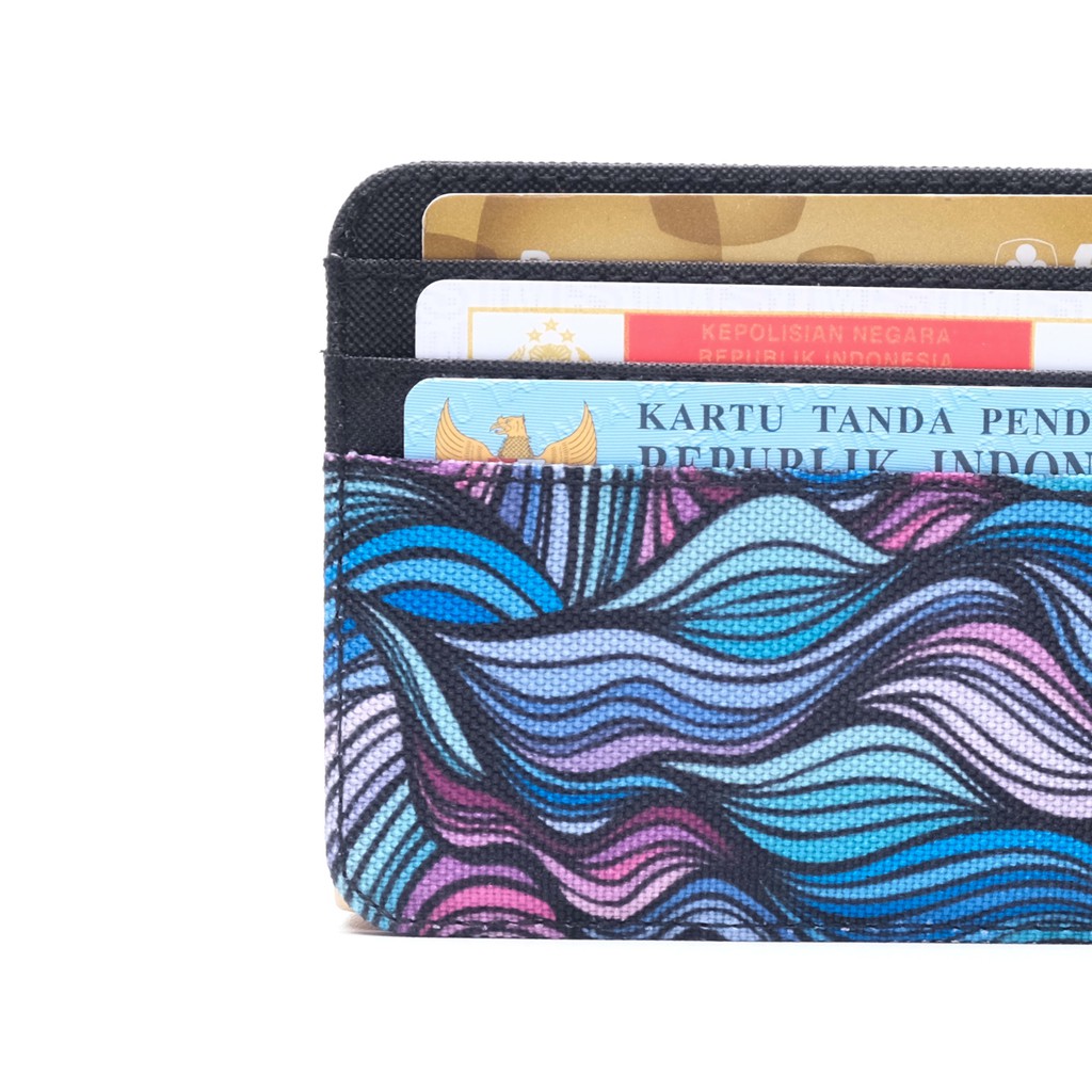 dompet kartu tipis - simple card wallet kain motif abstrak