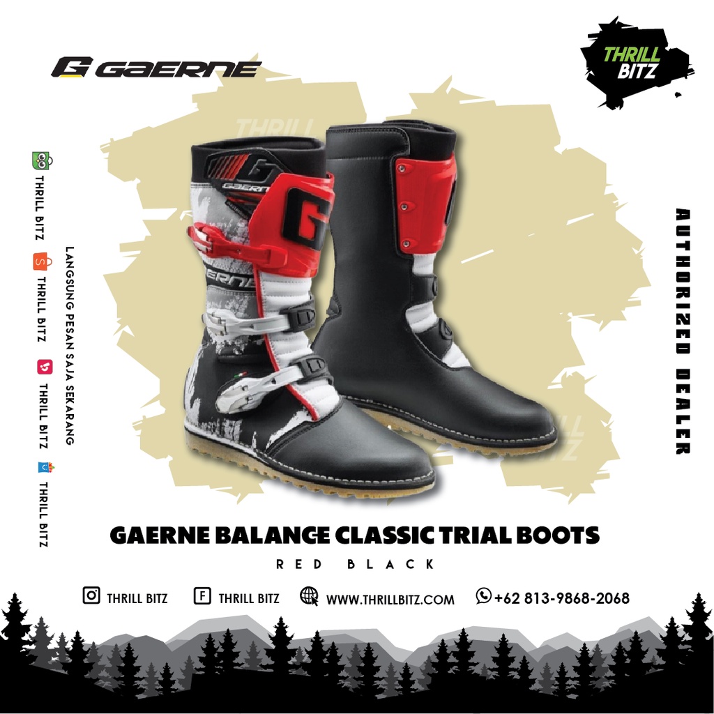 Sepatu Gaerne Balance Classic Trial Boots - Red Black