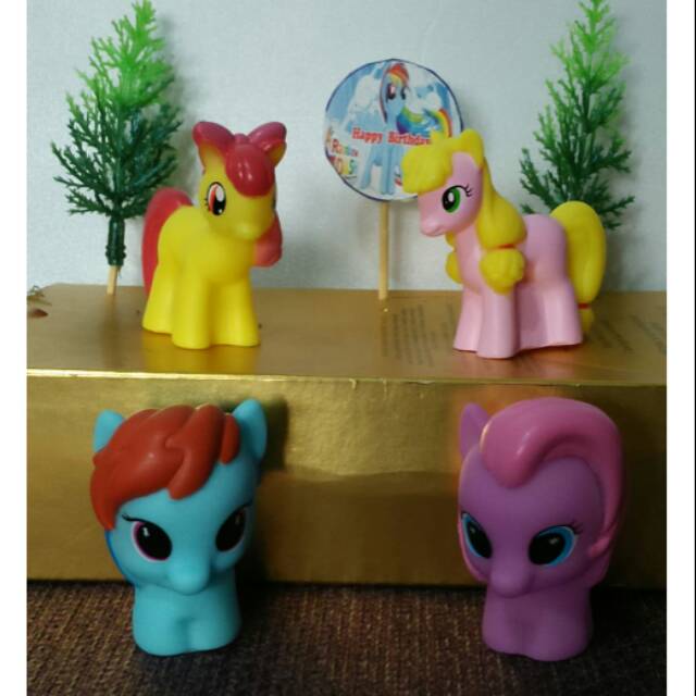 Hiasan kue litle pony  tinggi 4.5cm / hiasan kue kuda pony isi 4