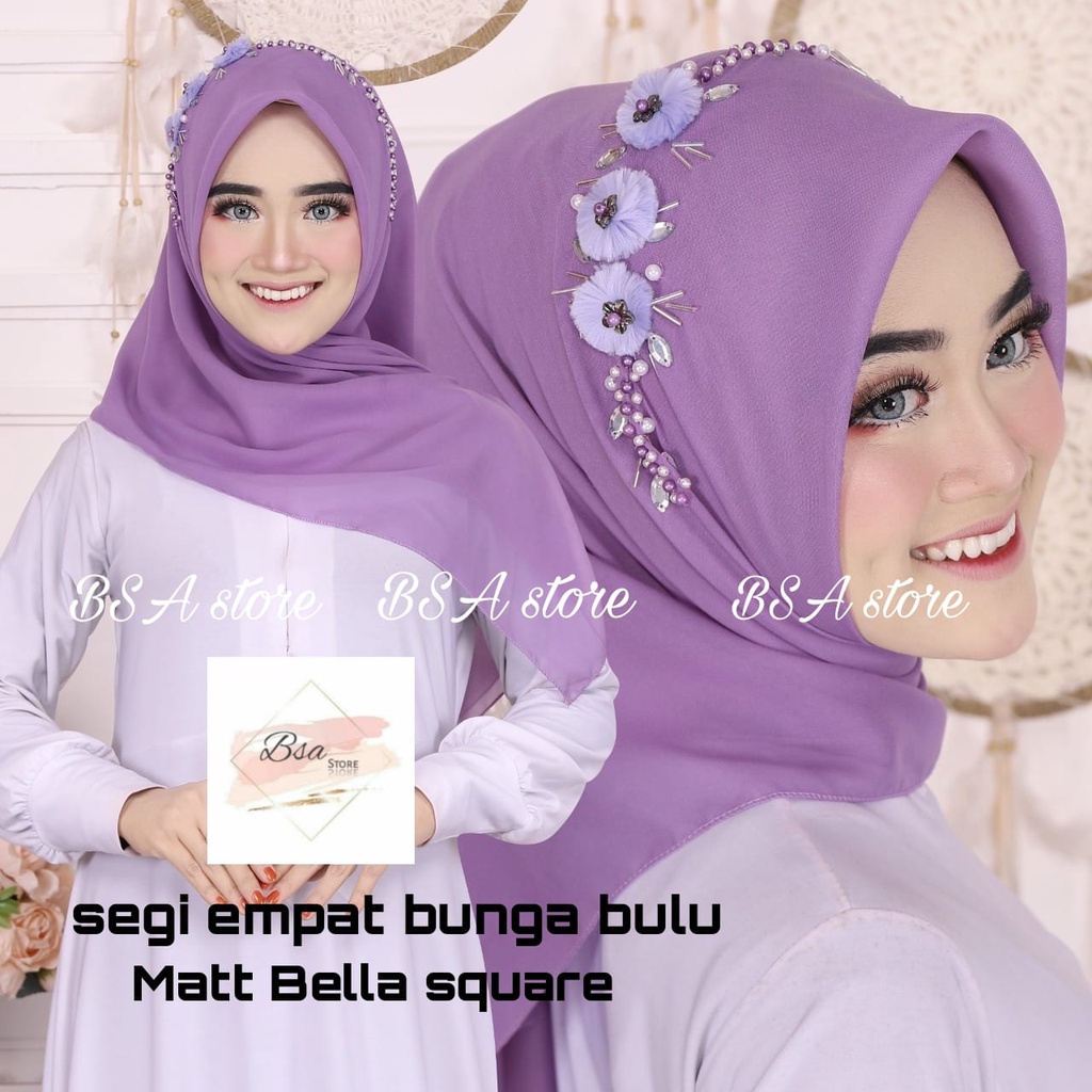 HIJAB SEGI EMPAT PAYET / HIJAB PESTA / JILBAB PAYET TERBARU / BELLA PAYET / HIJAB MODEL TERBARU 2021