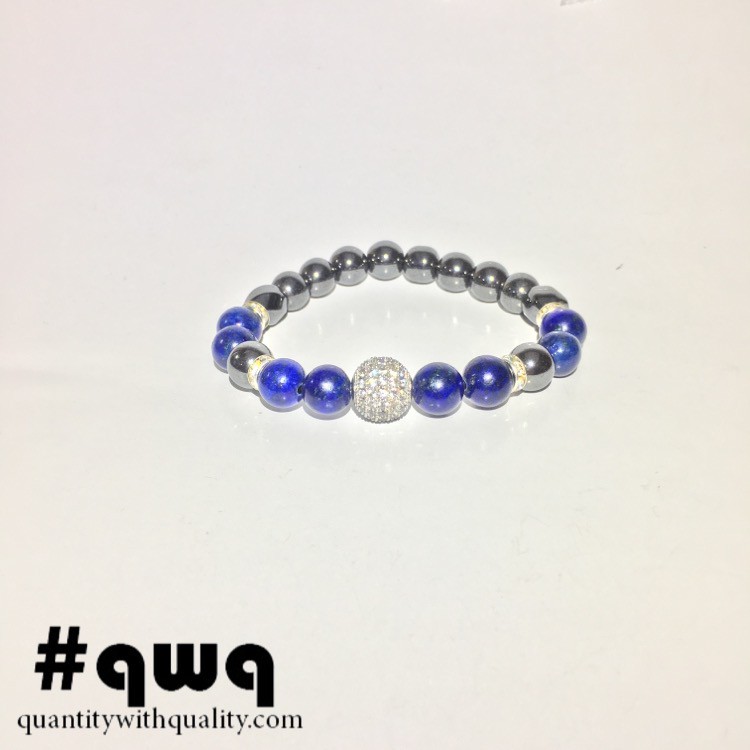 gelang batu unisex cowok cewek casual swarovski LAPIZ LAZULI