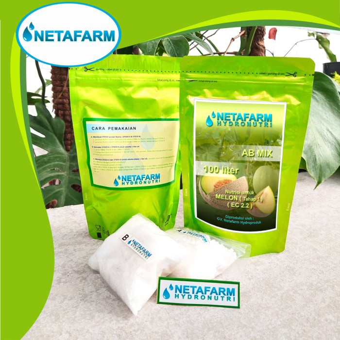 Pupuk Nutrisi Hidroponik AB Mix NETAFARM - MELON tahap 1 100 Liter