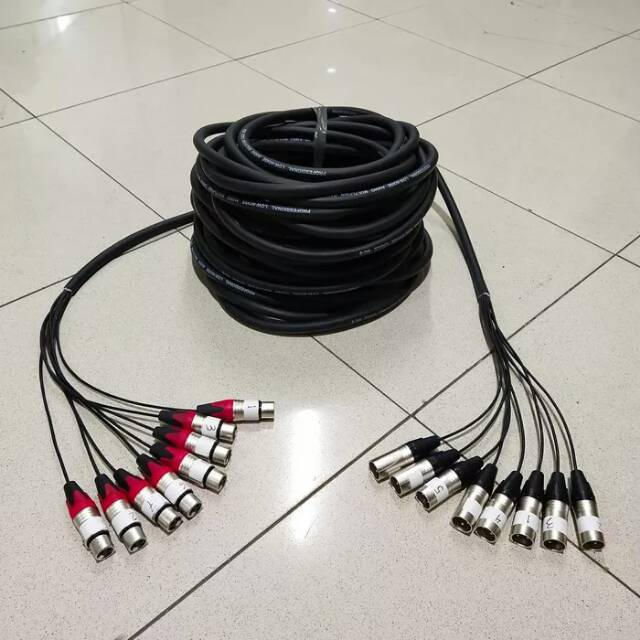 Snake Kabel isi 8 Komplit + Konektor Jack XLR Male-Female 4 Meter