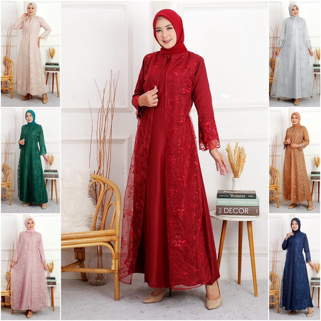 XXL Gamis Hena Busui TilLe Bordir Mutiara !! SIZE JUMBO XXL XXXL JUMBO BIGSIZE !!