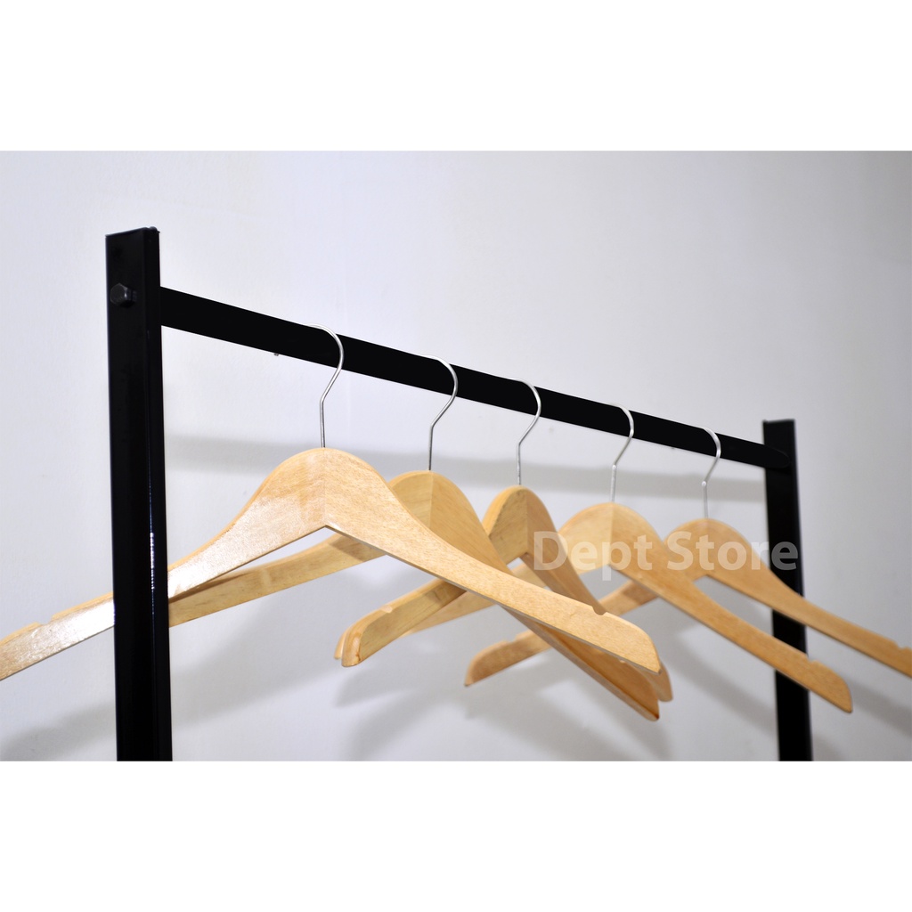 Rak Gantungan Baju GAMIS Minimalis Hitam Gawangan - Standing Hanger