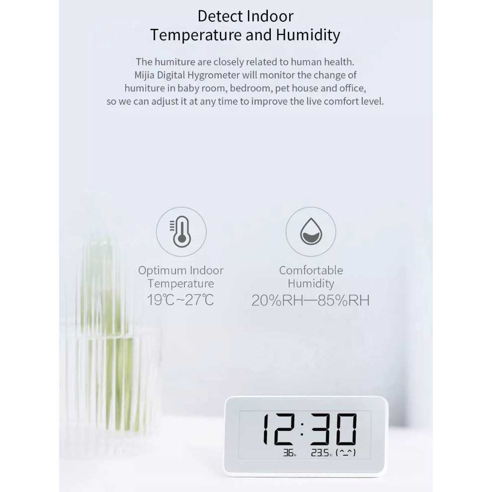 Grosir-ij Xiaomi Mijia EInk Thermometer Hygrometer Humidity Sensor Bluetooth