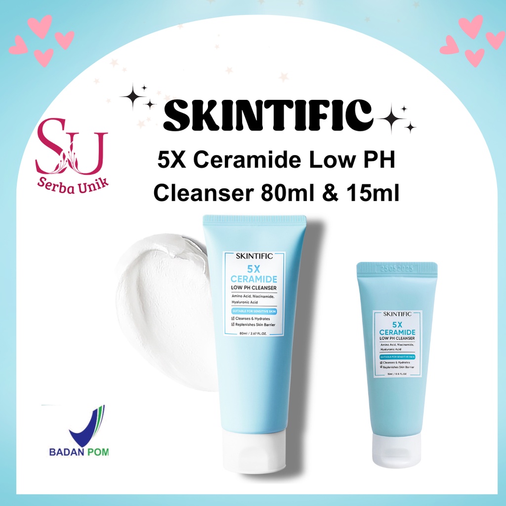 Skintific 5X Ceramide Low PH Facial Cleanser 15ml & 80ml