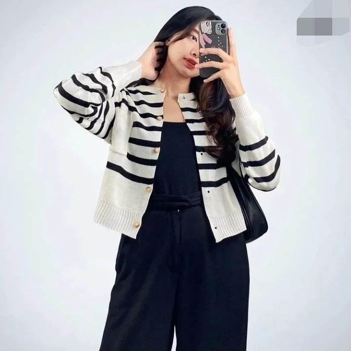 Stripe cardi | kardigan rajut | outer rajut