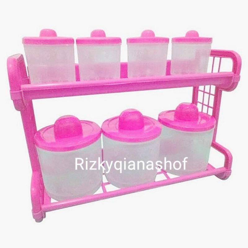 Hot IteM Kitchen set rainbow/Tempat bumbu dapur 7in1/Tempat garam