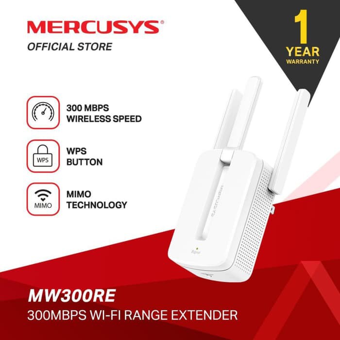 Mercusys MW300RE 300Mbps Wi-Fi Range Extender Repeater