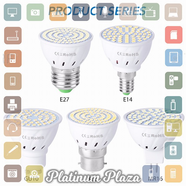 WENNI Lampu Bohlam LED Spotlight Bulb 80 LEDs 9W 220V GU10 - White`2SEB6G-