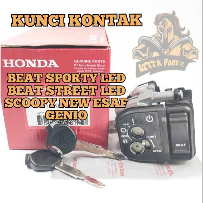 KUNCI KONTAK SET HONDA K1A KUALITAS ASLI ORIGINAL HONDA AHM BEAT SPORTY LED BEAT STREET LED SCOOPY NEW ESAF GENIO