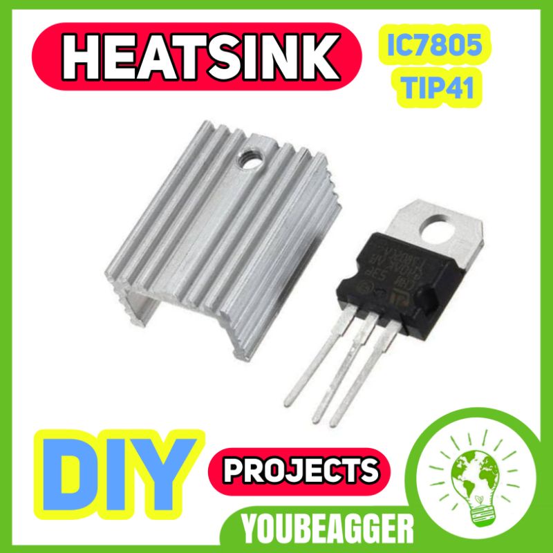 Heatsink pendingin untuk IC 7805 TIP41 7809 7812 DLL