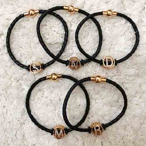 Gelang Tali Liontin Pipa Hitam Lapia Emas Import