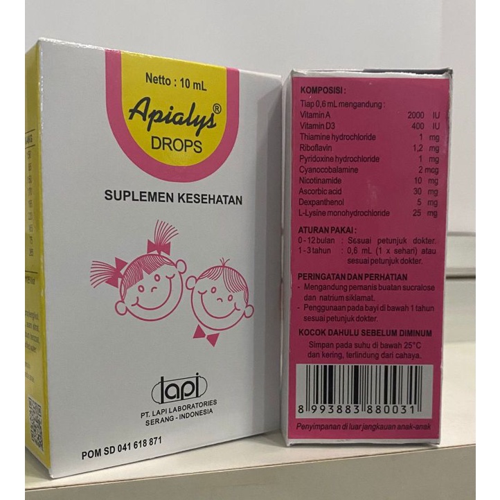 Apialys Drops 10ml / Suplemen Bayi dan Anak / Multivitamin / Nafsu Makan