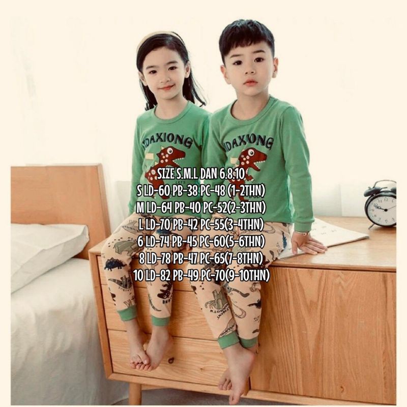 Baju Tidur Anak/Setelan Anak Couple Celana Panjang /Piyama Set Anak laki laki perempuan