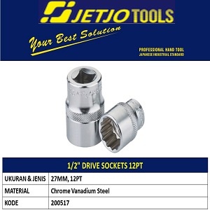 Socket 27mm JETJO TOOLS 200517  / 1/2" Drive Sockets 12 PT LAKONI PRO
