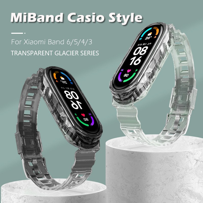 for Miband 7/6/5/4/3 Strap Transparency Silicone Strap for Xiaomi Mi Band 6/5/4/3 Transparent Soft TPU Replacement Wristband xiaomi band 5 xiaomi band 6