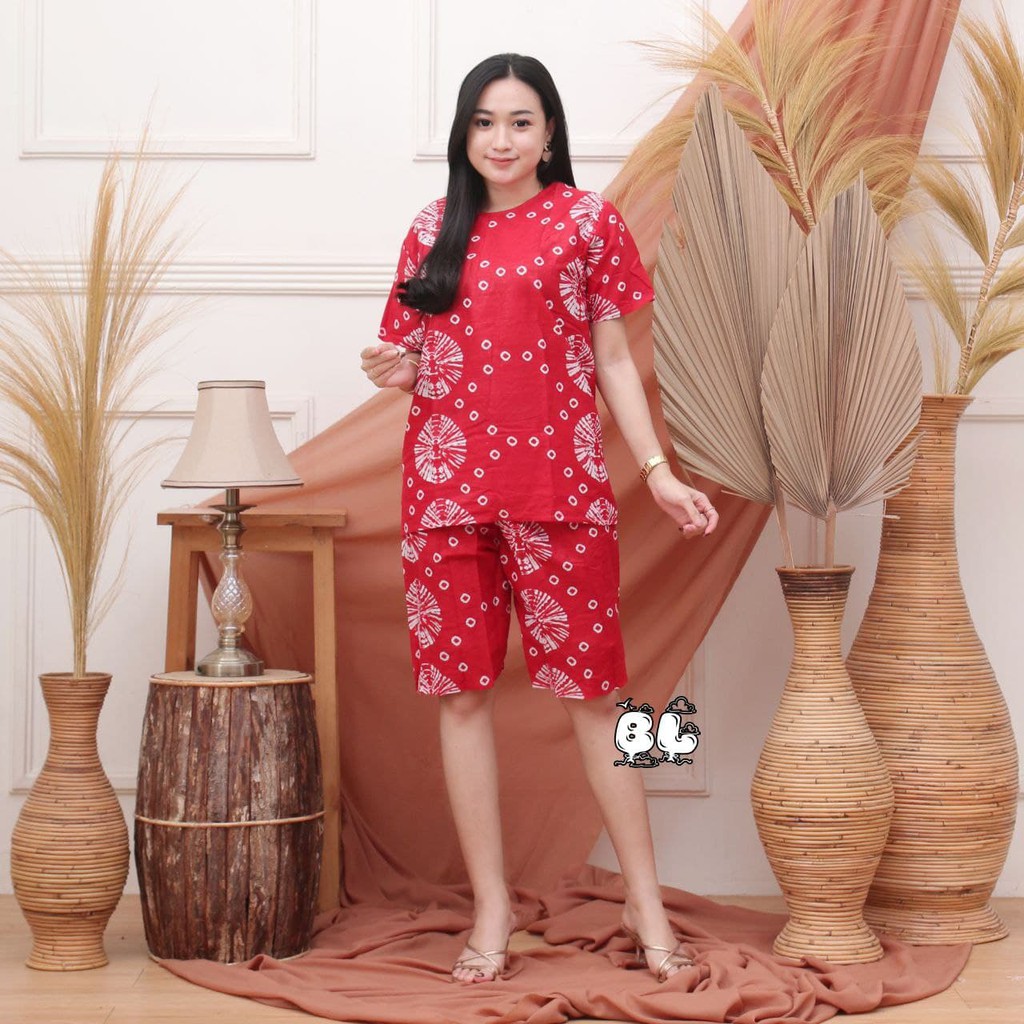 Setelan Batik Baju Tidur Santai Bebidol Setcel Katun Halus Adem Set Piyama Baju Celana Pendek Anya 7